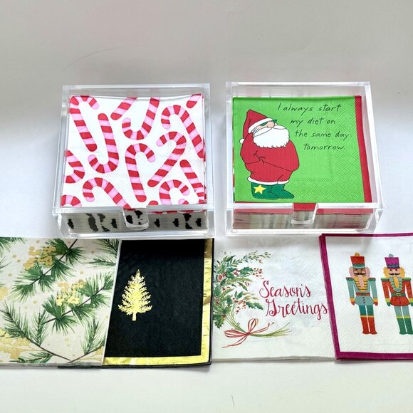 Acrylic Napkin Holder for Cocktail/Beverage Napkins, holds 40+ napkins - Picture 5 of 13